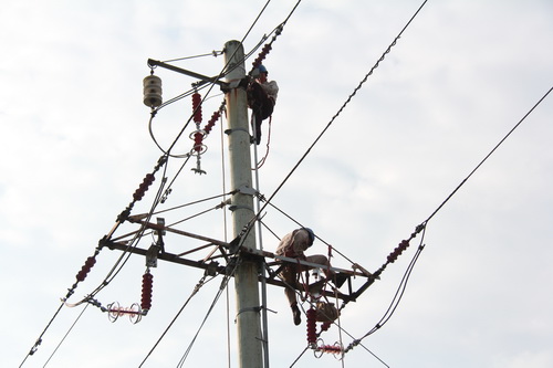 國(guó)網(wǎng)霞浦供電公司加裝線路避雷器，保障兩節(jié)期間電網(wǎng)可靠性