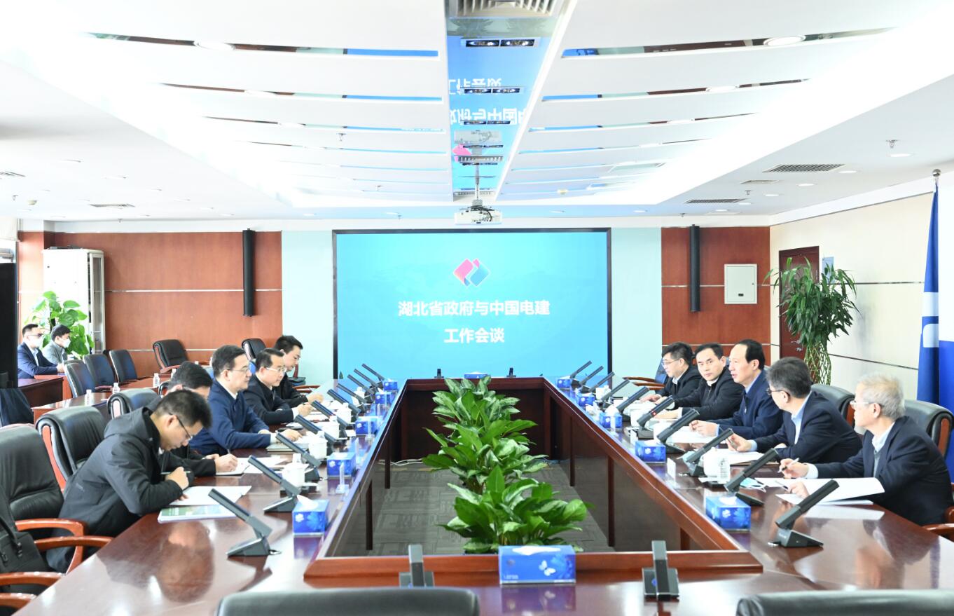 中國電建黨委書記、董事長丁焰章與湖北省副省長盛閱春會談