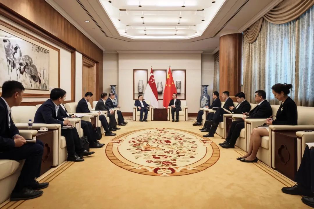中國能建黨委書記、董事長宋海良與中國駐新加坡大使館臨時代辦朱憬會談
